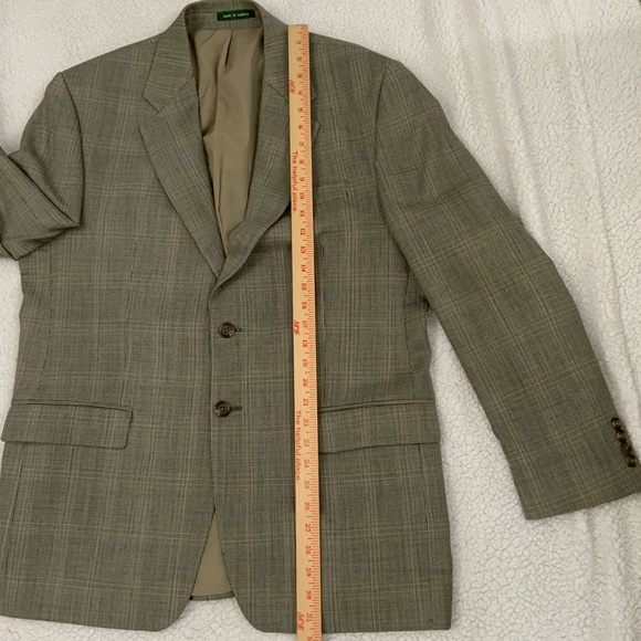 Lauren Ralph Lauren Blazer Sport Coat Jacket 42R 100% Wool Brown Tan Houndstooth - Picture 14 of 15